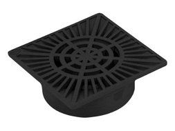 8" Square Drainage Grate - Black