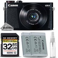 Canon PowerShot G9 X Digital Camera (Black) + Backup Battery + 32GB Class 10 Memory Card + Deluxe Cleaning Kit... N2