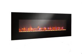 GreatCo 94" Gallery Linear Electric LED Fireplace. Includes LED Backlighting, Heater, IR Remote, 6 ft Cord, Stonefire... N7