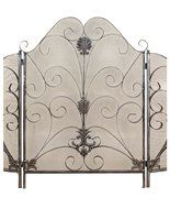Iron Fireplace Screen with 3 Panels &amp; Stunning Silver Finish Perfect for Home Protection &amp; Decoration N3