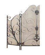 Iron Fireplace Screen with 3 Panels &amp; Stunning Silver Finish Perfect for Home Protection &amp; Decoration N4