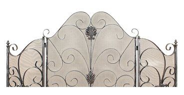 Iron Fireplace Screen with 3 Panels &amp; Stunning Silver Finish Perfect for Home Protection &amp; Decoration N6