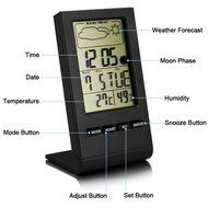 VersionTech Multi-functional Thermohygrometer Indoor Humidity Monitor Digital Hygrometer with Alarm Clock N4