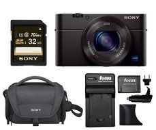 Sony Cyber-shot RX100M III 20.1 MP Digital Camera w/ Sony AGR2 Attachment Grip (Black) &amp; 32GB Accessory Bundle