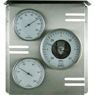 Fischer Instruments 818-01 Stainless Steel Contemporary Weather Center with Barometer, Hygrometer, Thermometer