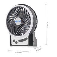 D-FantiX Portable Mini USB Fan Handheld Rechargeable Desktop Fan Personal Cooling Fan with Led Light Battery /... N16