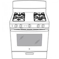 GE JGB450DEKWW 30" Gas Freestanding Range with 4 Burners, Sealed Burner, Storage Drawer, 5.0 cu. ft. Primary Oven...