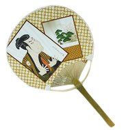 Japanese Culture Hand Fan Paper Hand Held Fan Wood Handle, No.3