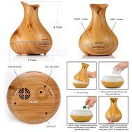 Easehold Aroma Essential Oil Diffuser Humidifier Air Purifiers 400ml Wood Grain with Cool Mist and Colorful LED... N6