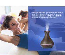 Easehold Aroma Essential Oil Diffuser Humidifier Air Purifiers 400ml Wood Grain with Cool Mist and Colorful LED... N9