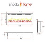 Moda Flame 50 Inch Bliss Crystal Recessed Touch Screen Multi-Color Wall Mounted Electric Fireplace N3