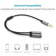 Besign 2-Pack 3.5mm Female to 2 Male Headphone Mic Audio Y Splitter Cable with Separate Headphone / Microphone... N4