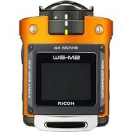Ricoh WG-M2 Wi-Fi 4K Ultra HD Video Action Camera Camcorder (Orange) with Bike &amp; Suction Cup Mounts + 32GB + Battery...