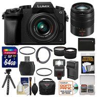 Panasonic Lumix DMC-G7 4K Wi-Fi Digital Camera &amp; 14-42mm (Black) with 45-150mm Lens + 64GB Card + Case + Flash...