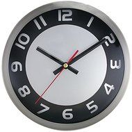 New TIMEKEEPER 2253SB 9&quot; Brushed Metal Round Wall Clock (Black/Silver Face)