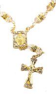 White Crystals Zircon Gold Color Beads Car Rearview Mirror Rosary Jerusalem