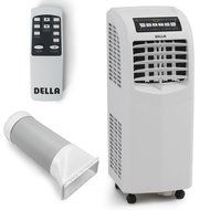 Della 8,000 BTU Portable Air Conditioner Cooling Fan Dehumidifier A/C Remote Control + Window Vent Kit, White N6