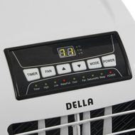 Della 8,000 BTU Portable Air Conditioner Cooling Fan Dehumidifier A/C Remote Control + Window Vent Kit, White N7