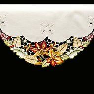 19" X 90" Wide Fireplace Mantel Scarf with Fall Leaves N2