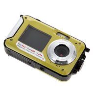 Chinatera Double Screens HD 24MP Waterproof LCD Digital Video Camera 1080P DV 16x Digital Zoom Yellow N2