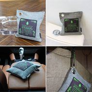 Cozilife Air Purifying Bag. 200g&times;2 Gift Box Packing. Activated Moso Bamboo Charcoal Inside. 2 Hanging Accessories... N2