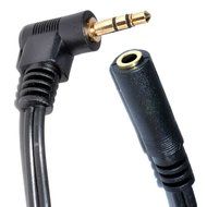 kenable 3.5mm Right Angle Stereo Jack to Socket Headphone Extension Cable 1m (~3 feet)