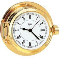 BARIGO Poseidon Series Porthole Quartz Ship's Clock - Brass Housing - 3.3" Dial