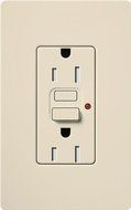 Lutron CAR-15-GFTR-LA Claro 15-Amp Tamper Resistant GFCI Receptacle, Light Almond by Lutron