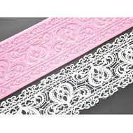 FOUR-C Fondant Cake Lace Mat Silicone Cake Mold Decoration for Cake Baking Color Pink N4