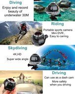 Blueskysea 4K 360&deg; Wifi Mini Camera Panoramic Camera 24482448 16M Ultra HD 3D Sport Action Driving VR Camera (... N2