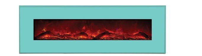 Amantii Advanced Series Wall Mount/Built-In Electric Fireplace with Coastal Blue Steel Surround, 58 Inch N5