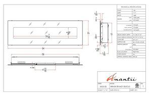 Amantii Advanced Series Wall Mount/Built-In Electric Fireplace with Coastal Blue Steel Surround, 58 Inch N6