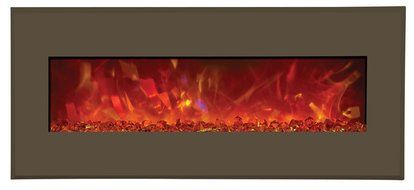 Amantii Advanced Series Wall Mount/Built-In Electric Fireplace with Coastal Blue Steel Surround, 58 Inch N8