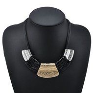 Geometry Charm Pendant Choker Chunky Bib Statement Necklace Lady Jewelry Black