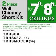 Z Line SK-KECOM 2-12"&nbsp;Short Chimney&nbsp;Pieces for 7' to 8' Ceilings, Stainless