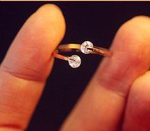 Fashion Women 18K Gold Plated Crystal Bridal Engagement Ring Adjustable Size N2