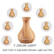 LOTOS 400ML Waterless Auto Shut-off Ultrasonic Essential Oil Aromatherapy Wood Grain N2