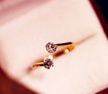 Fashion Women 18K Gold Plated Crystal Bridal Engagement Ring Adjustable Size N4