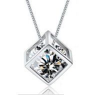 love Rubik's cube fashioneckce, Austria Korean clavicle chin 8mm imitatio silver box N2