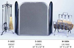 3 Panel Pewter Fireplace Screen