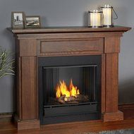 Real Flame Hillcrest Ventless Gel Fuel Fireplace Chestnut Oak N2