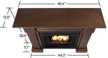 Real Flame Hillcrest Ventless Gel Fuel Fireplace Chestnut Oak N3