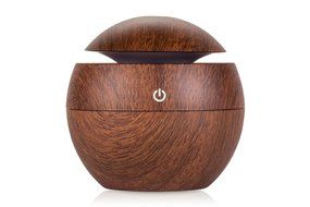 Topc Mini Ultrasonic Aroma USB Wooden Humidifier Portable Essential Oil Diffuser with 6 Color LED light N4