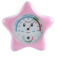 uxcell Plastic Living Room Star Shaped Temperature Humidity Meter Measuring Tool Pink