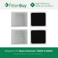 4 - 83159 Sears HEPA Filters - AFB HEPA. Fits Sears Kenmore air cleaner models 83244 and 85244. Designed by FilterBuy...