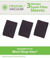 3 Shop Vac Foam Filter Sleeves Designed To Fit Most Shop-Vac Wet / Dry Vacuums, Compare To Part # 90585, 9058500... N2