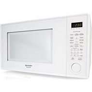 Stainless Steel 1000 Watts Mid-Size Microwave Oven, 1.1 Cubic Ft., Automatic Defrost, Clock Display, White