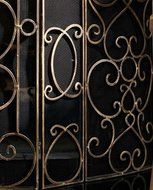 French Quarter Ornate Iron Scroll Fireplace Screen N7