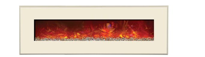 Amantii Advanced Series Wall Mount/Built-In Electric Fireplace with Coastal Blue Steel Surround, 58 Inch N15