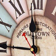 Wood Wall Clock Vintage Quartz Large Wall Watch Roman Numbers European Style